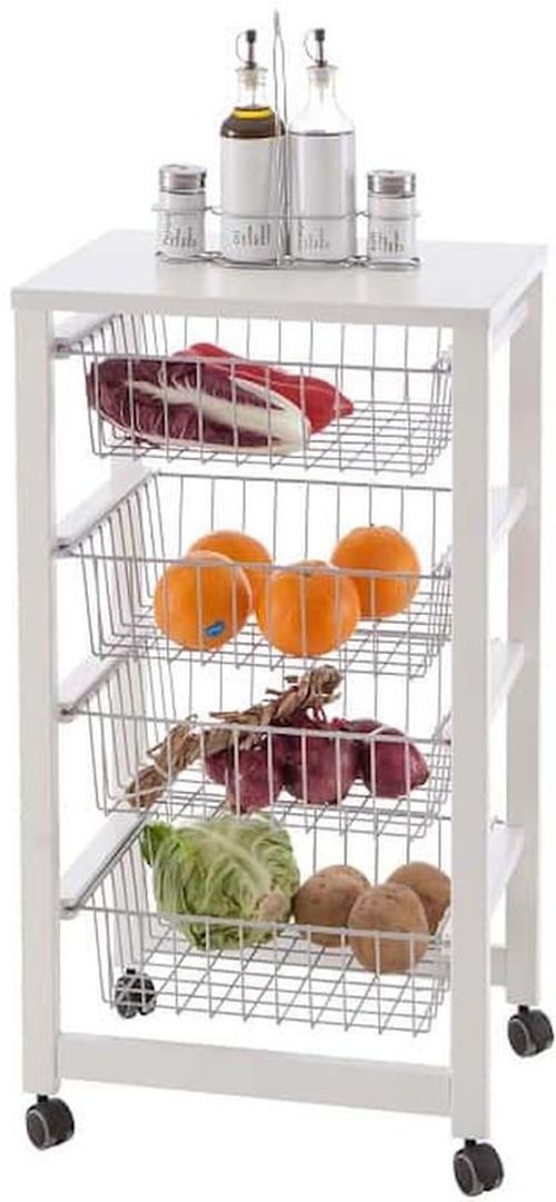 купить Тумбочка Arredamenti Italia GingerOne, для овощей с верхом, белый лак в Кишинёве 