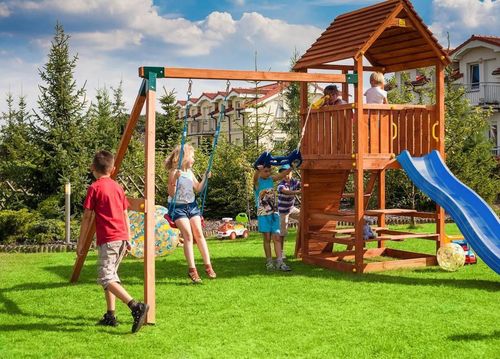 cumpără Teren de joacă Fungoo JOY Move+ Step On Free Time / teak impr. în Chișinău 