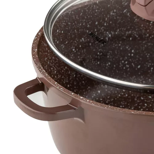 купить Кастрюля Muhler MR-2049M 20x8.5cm, 2.3L, Chocolate, Die-Cast в Кишинёве 