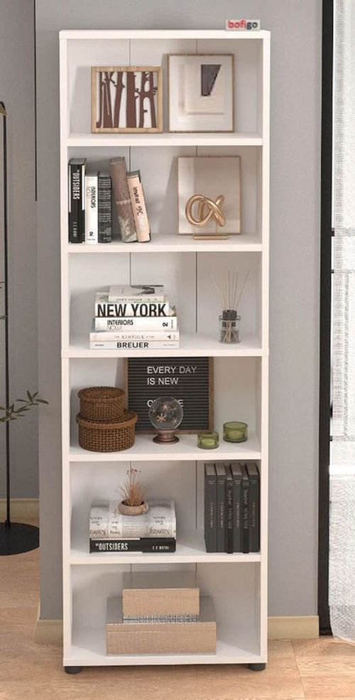 купить Офисный стеллаж Nex Home Chipboard, 55,5x20x174 см, Белый (15-16-01) в Кишинёве 