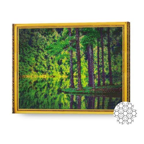 купить Картина по номерам Art Gallery GA80121 Mozaic cu diamante 40x50cm Padurea verde in jurul lacului в Кишинёве 