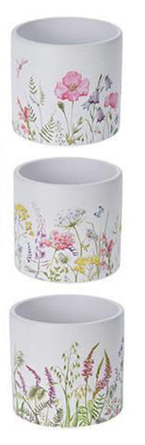 купить Декор Holland 44436 Вазон для цветов керамический Цветы D12x10cm в Кишинёве 