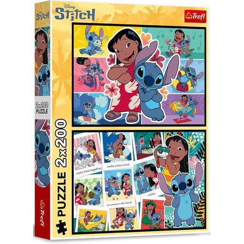 купить Головоломка Trefl 13334 Puzzles 2x200 The happy life of Stitch Disney Lilo&Stitch в Кишинёве 