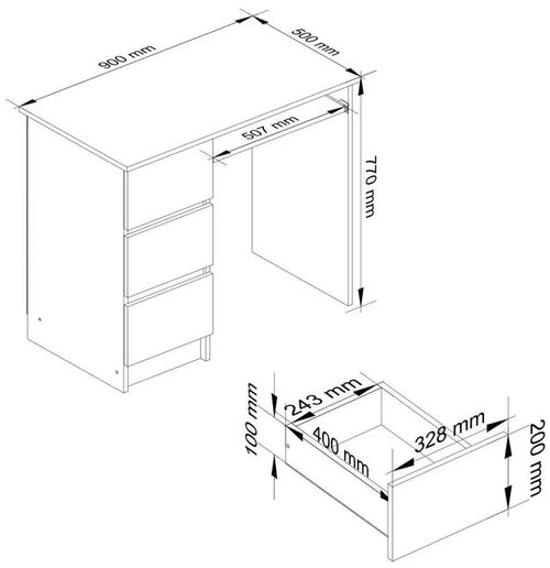 cumpără Masă de birou Akord A-6 Left (White/Sonoma Oak) în Chișinău 