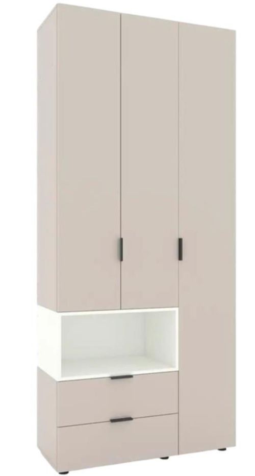 cumpără Dulap Nex Home A002R cu usi batante, 1000x420x2300mm, Cashmere/White Snow în Chișinău 