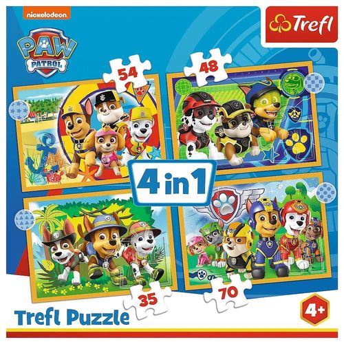 cumpără Puzzle Trefl 34395 Puzzles - 4in1 - Holiday Paw Patrol / Viacom PAW Patrol în Chișinău 