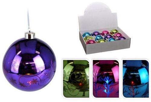 купить Новогодний декор Promstore 23413 Шар стеклянный LED 100mm, меняющ цвет в Кишинёве 