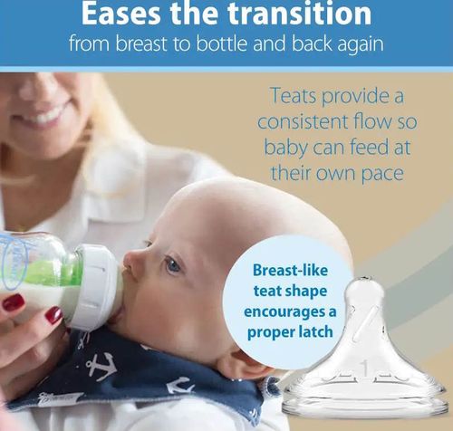 купить Поильник Dr. Brown's 072239317112 Set 2 biberoane din sticla cu gat larg Options+, 270 ml в Кишинёве 