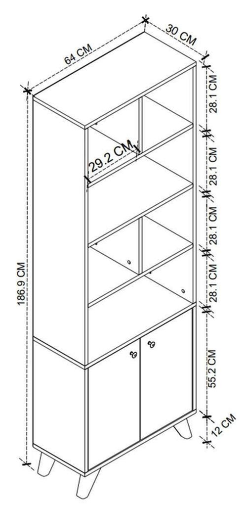 купить Шкаф Nex Home Смирна, 64x30x187 см, Дуб/Белый (15-28-14) в Кишинёве 