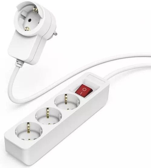 cumpără Prelungitor electric Hama 223081 Power Strip, 3-Way, Switch, Additional Socket on Plug, 1.4 m, white în Chișinău 