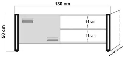 купить Тумба напольная для TV Trendy Cosmo Foris 130x50x45cm (GTR000378) в Кишинёве 