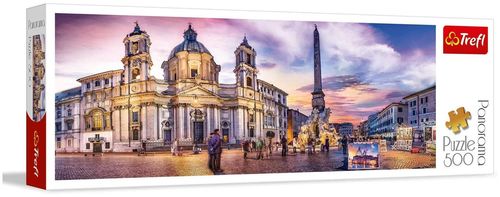 купить Головоломка Trefl 29501 Puzzle 500 Panorama - Piazza Navona, Rome в Кишинёве 