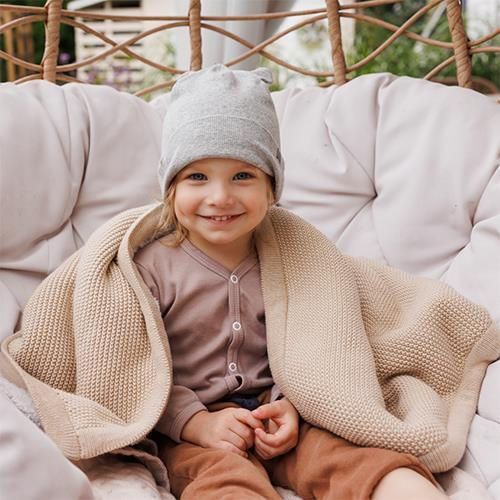 cumpără Lenjerie de pat pentru copii BabyOno 1659/02 Patura de bumbac cu captuseala din fleece Brown în Chișinău 