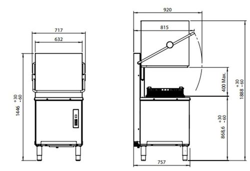 купить Посудомоечная машина промышленная Elframo CE24F VE9.8 400V 3N@50HZ (C5023010) в Кишинёве 