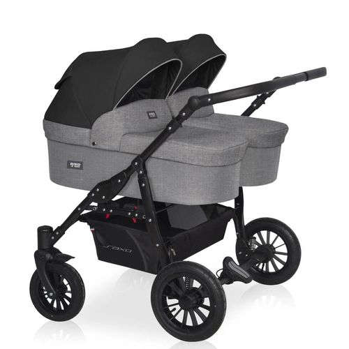 купить Детская коляска Riko Carucior pentru gemeni 2in1 Basic Saxo 04 Onyx в Кишинёве 
