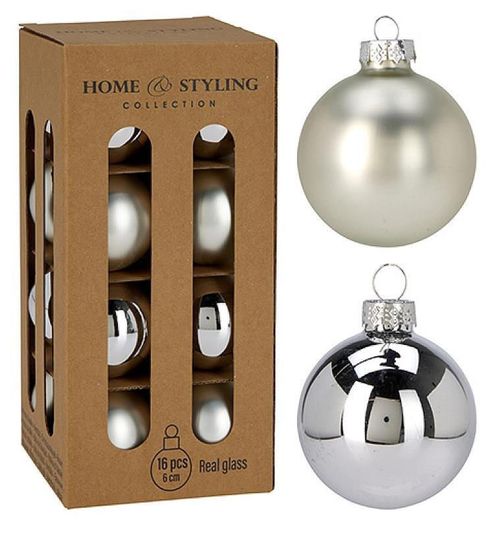 купить Новогодний декор Promstore 24464 Set globuri 16x60mm Silver, in cutie в Кишинёве 