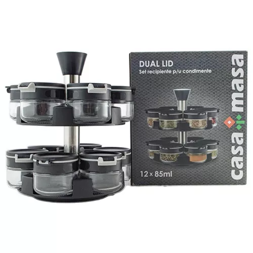 cumpără Accesoriu pentru bucătărie Casa Masa 79352008 Set recipiente condimente Dual Lid 12x85ml în Chișinău 