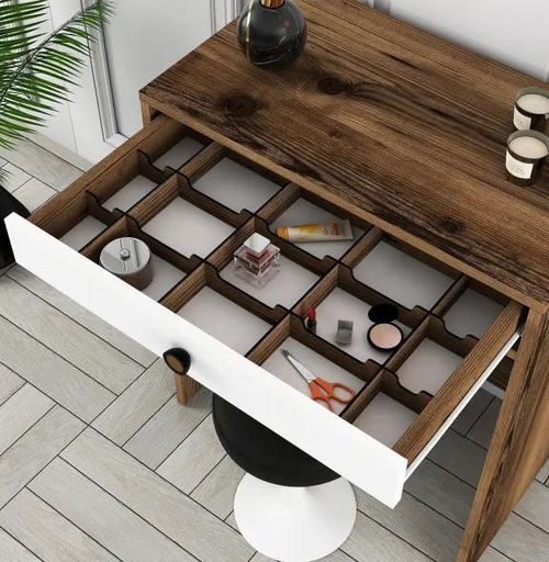 cumpără Măsuţa de toaletă Trendy Lizbon Nuc, Alb (masa de machiaj) (GTR001449) în Chișinău 