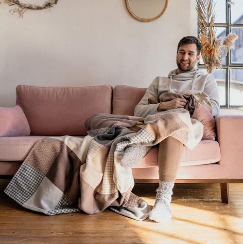 cumpără Textile de casă Ibena 1975/300 Jacquard Baumwolldecke Pittsburgh mith GOTS Zertifikat Brown/grey în Chișinău 