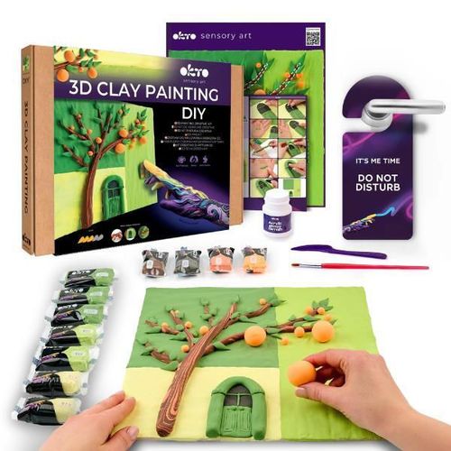 купить Набор для творчества Okto 10063 Tablou 3D cu plastilină aerată Air Clay 30x30сm: Siesta de portocale в Кишинёве 