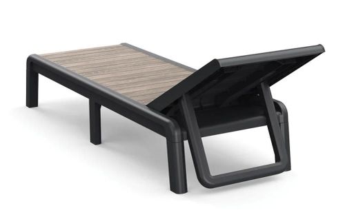 cumpără Mobilier pentru grădină Keter 57724 Sezlong de gradina Deco Porto, 187.5x58x29cm, grafit/nuc în Chișinău 