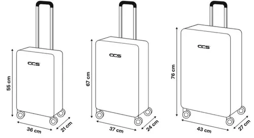 купить Чемодан CCS 5226 Set Grey/Burgundy в Кишинёве 