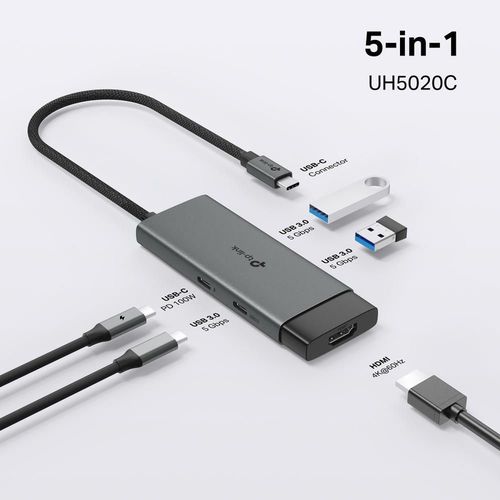 купить USB Hub TP-Link UH5020C USB-C Hub, 5in1 в Кишинёве 