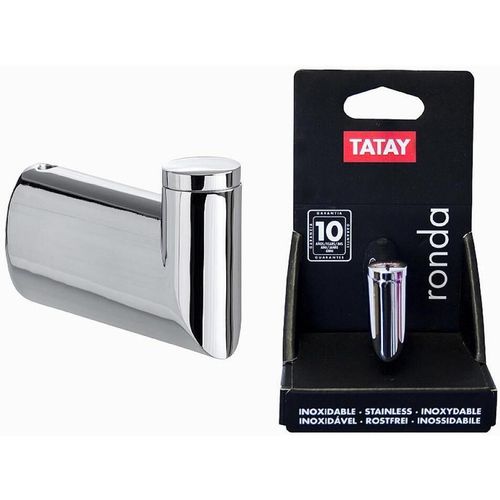 купить Вешалка для ванной Tatay 55874 Cuier pe perete Ronda 1.6x6.5x4cm aluminiu в Кишинёве 