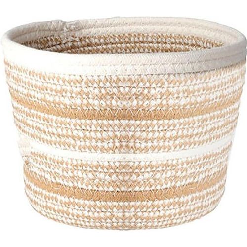 купить Короб для хранения H&S 50600.1 impletit 20x15cm, înalt, rotund, bej в Кишинёве 
