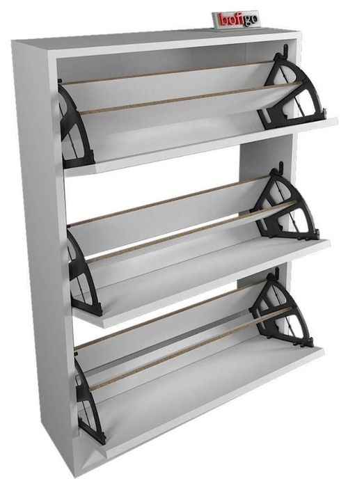 cumpără Raft pentru încălțăminte Nex Home Pantofar, 3 compartimente, 74x24x111 cm, Alb (18-03-01) în Chișinău 