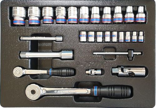 cumpără Set de unelte de mână King Tony 7527MR набор 1/4" и 1/2" торцевых головок 6 гран., принадлежностей 27 пр. în Chișinău 