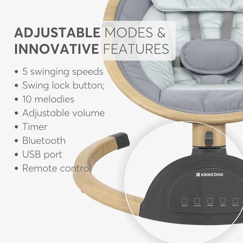 cumpără Leagăn pentru bebeluși Kikka Boo Ashlee Light Grey 2025 (3800171217293) în Chișinău 