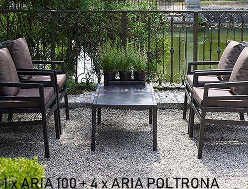 cumpără Set mobila de terasa masa Nardi ARIA TAVOLINO 100 + 4 fotolii Nardi ARIA Tortora Grigio în Chișinău 