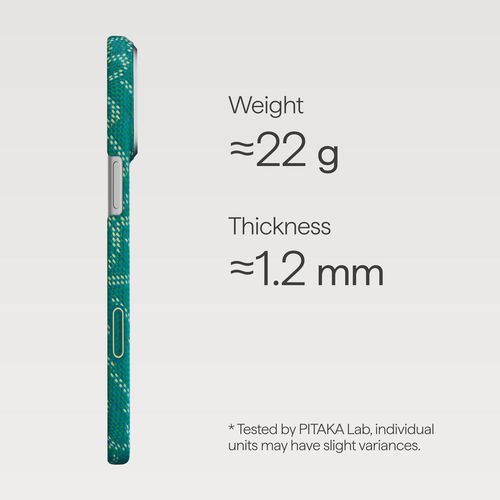 cumpără Husă pentru smartphone Pitaka Iphone 17 Pro Ultra-Slim (Monogram-Gold/Green) (KI1701PTK) în Chișinău 