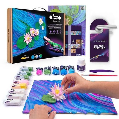 cumpără Set de creație Okto 10003 Tablou 3D cu plastilină ușoară 30x40сm, Nuferi în Chișinău 