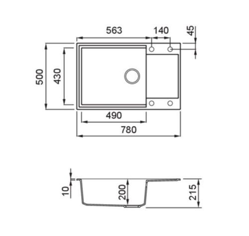 cumpără Chiuvetă bucătărie Elleci EASY 310 (780x500 mm) 73 titanium în Chișinău 