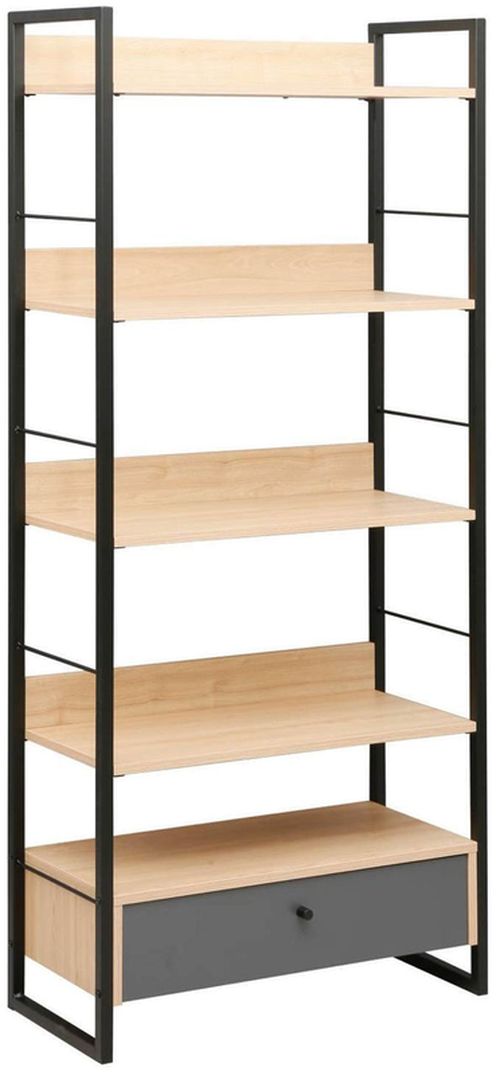 cumpără Raft de birou Deco Alto 5 nivele 70x30x159H Oak/Dark Grey/Black în Chișinău 