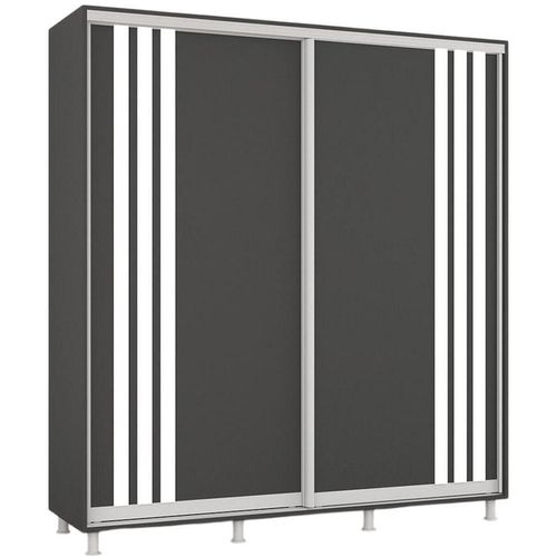 купить Шкаф Mobildor-Lux Арон с раздвижными дверцами с планками (180x60x200H см) Антрацит в Кишинёве 