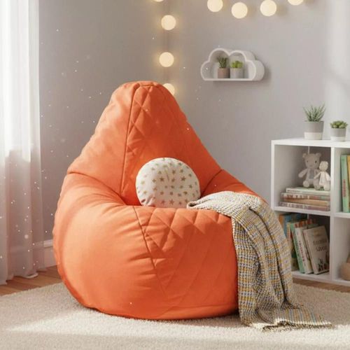 cumpără Fotoliu BeanBag BeanBag BM6131, Кресло Груша из велюра Maserrati "Romb", L, оранжевый în Chișinău 