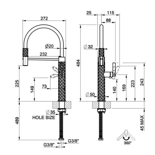 cumpără Bateria bucătărie Gessi 60922-439 Nero/Black Metal PVD în Chișinău 
