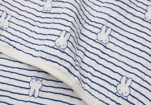 купить Детское постельное белье Jollein 521-511-68008 Paturica Muslin Miffy Stripe Navy, 75x100cm в Кишинёве 