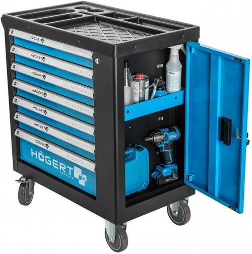 купить Система хранения инструментов Hoegert HT7G050 Тележка инструментальная с 7 ящиками (544 инструмента) в Кишинёве 