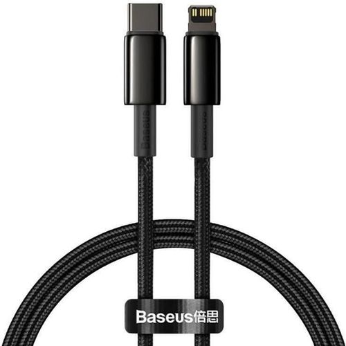 купить Кабель для моб. устройства Baseus CATLWJ-01 Type-C to Lightning Tungsten Gold Fast Charging PD 20W 1m, Black в Кишинёве 