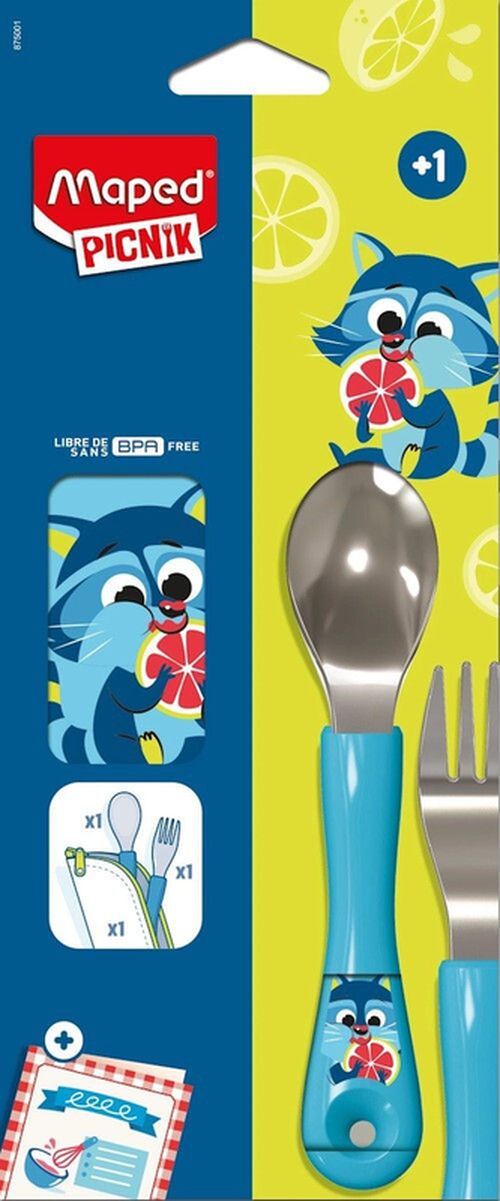 cumpără Seturi pentru hrănire bebelușilor Maped 875001 Set tacamuri Miniz Raton, albastru în Chișinău 