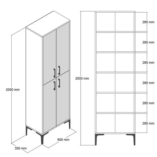 cumpără Dulap penal Trendy Berlin A-Nuc, Marmura Neagra 60x200x35cm, multifunctionala (GTR006637) în Chișinău 