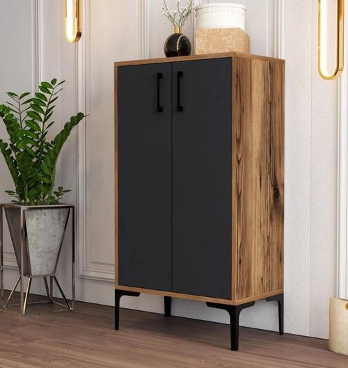 cumpără Raft pentru încălțăminte Trendy Prag, Nuc, Antracit 60x111x35cm în Chișinău 