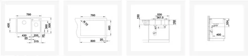 купить Мойка кухонная Blanco Legra 8 LH Black Sink (526223) в Кишинёве 