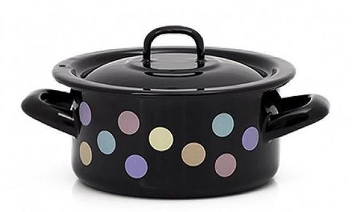 купить Кастрюля Metalac 54143 Cratita emailata Buline colorate 14cm, 1.0L, capac din metal в Кишинёве 