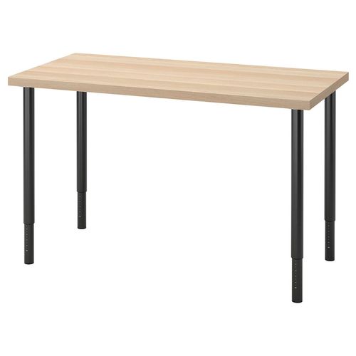 купить Офисный стол Ikea Lagkapten/Olov 120x60 Bleached Oak/Black в Кишинёве 