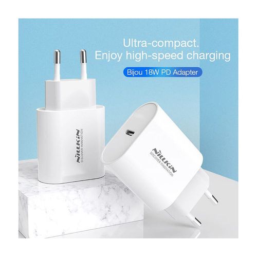 купить Адаптер питания Wall Charger Nillkin Bijou PD 18W Type C (NKA09e), White Input: 100-240V ~50/60Hz, Max0.6A, Output: 5.0V-2.0A Type C  interface - Plug and use в Кишинёве 